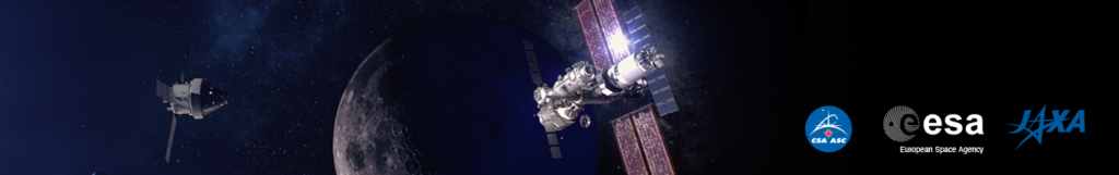 Agências espaciais envolvidas no programa Artemis: NASA, ESA, CSA, JAXA. Credit: NASA